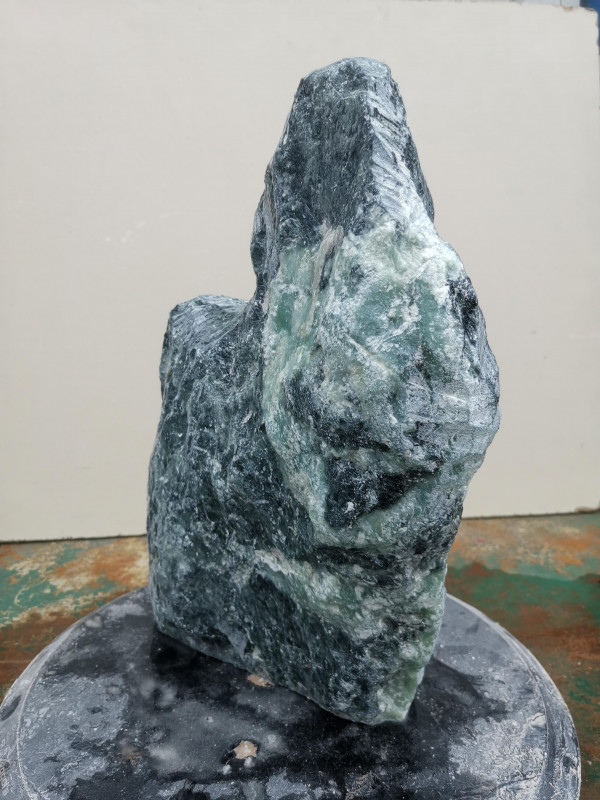 Speckstein; Einzelst�ck; aus Indien; t�rkis-schwarz; 10,240 kg