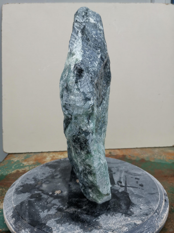 Speckstein; Einzelst�ck; aus Indien; t�rkis-schwarz; 10,240 kg