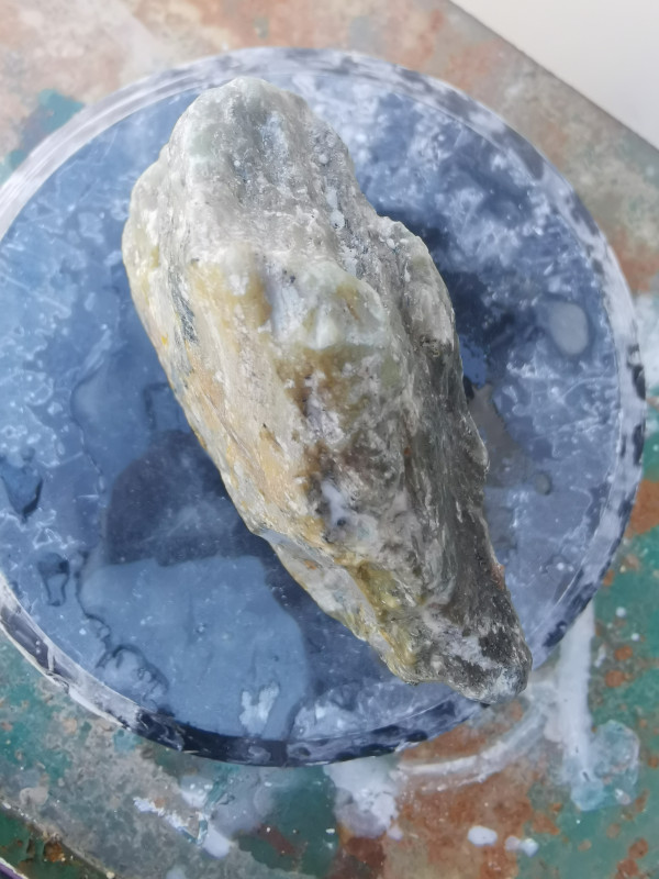 Speckstein; Einzelst�ck; aus Indien; gr�n Mix; 3,940 kg