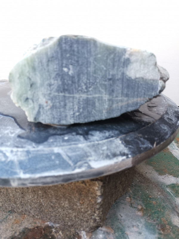 Speckstein; Einzelst�ck; aus Indien; gr�n Mix; 3,940 kg