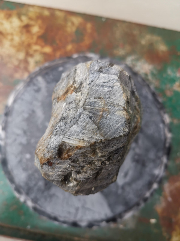 Speckstein; fast Rechteck S�ule; Einzelst�ck; aus Indien; gr�n Mix; 4.070 kg