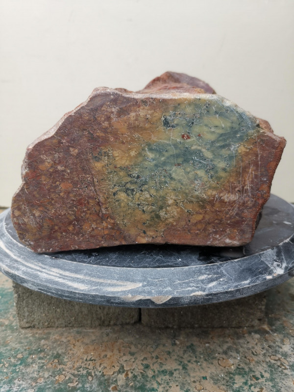 Speckstein; Einzelst�ck; aus Indien; harte Sorte; violett mit beige Stellen; 11,680 kg