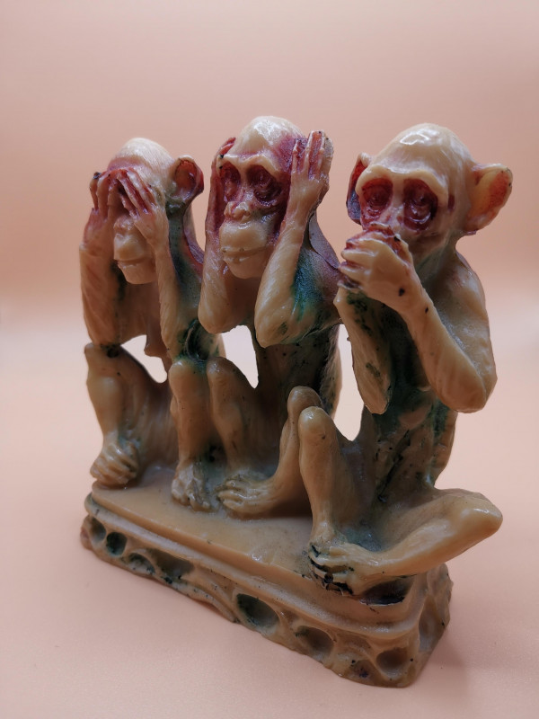 Speckstein; drei Affen; nichts h�ren, sehen, sagen