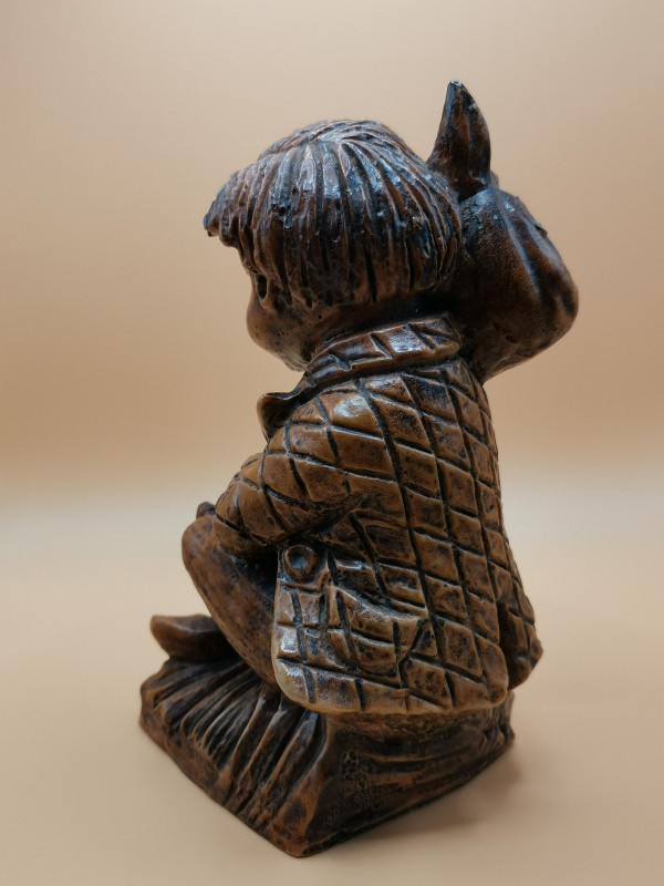 Speckstein; Figur; Hans im Gl�ck; Signiert; lasiert