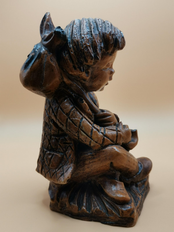 Speckstein; Figur; Hans im Gl�ck; Signiert; lasiert