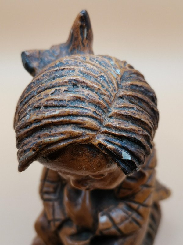 Speckstein; Figur; Hans im Gl�ck; Signiert; lasiert