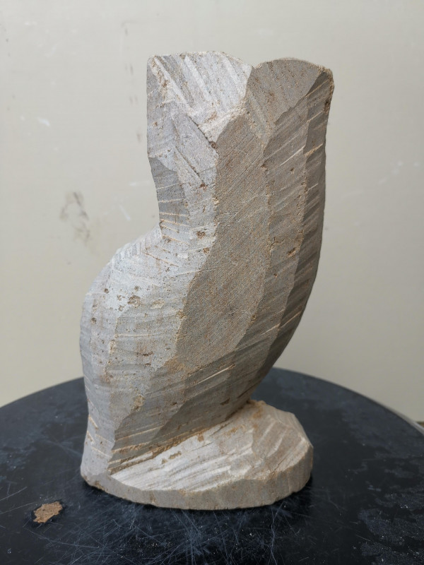 Speckstein XXL; Eule; Einzelst�ck aus Brasilien; braun