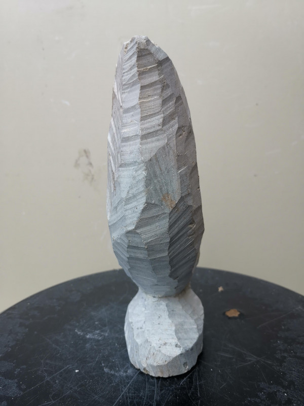 Speckstein XXL; Eule; Einzelst�ck aus Brasilien; bran-gr�n-marmoriert