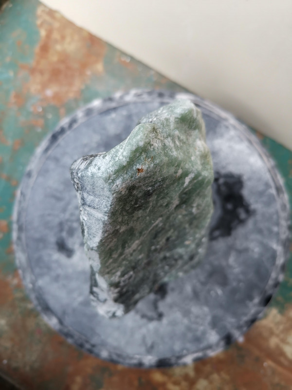 Speckstein; Einzelst�ck; aus Indien; t�rkis-schwarz; 5,560 kg