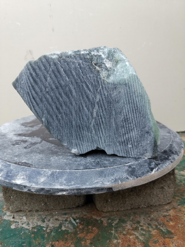 Speckstein; Einzelst�ck; aus Indien; t�rkis-schwarz; 5,560 kg