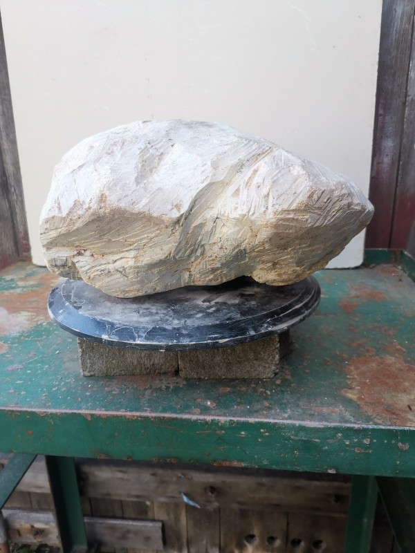 Speckstein; Einzelst�ck; aus Brasilien; braun mit tlw. gr�nlich; 30,840 kg