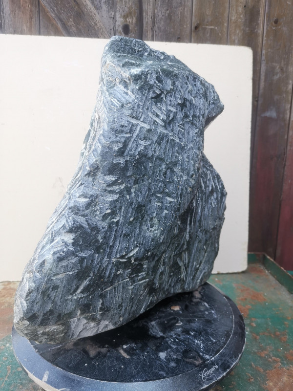 Speckstein; Einzelst�ck; aus Indien; dunkelgr�n; 28,290 kg