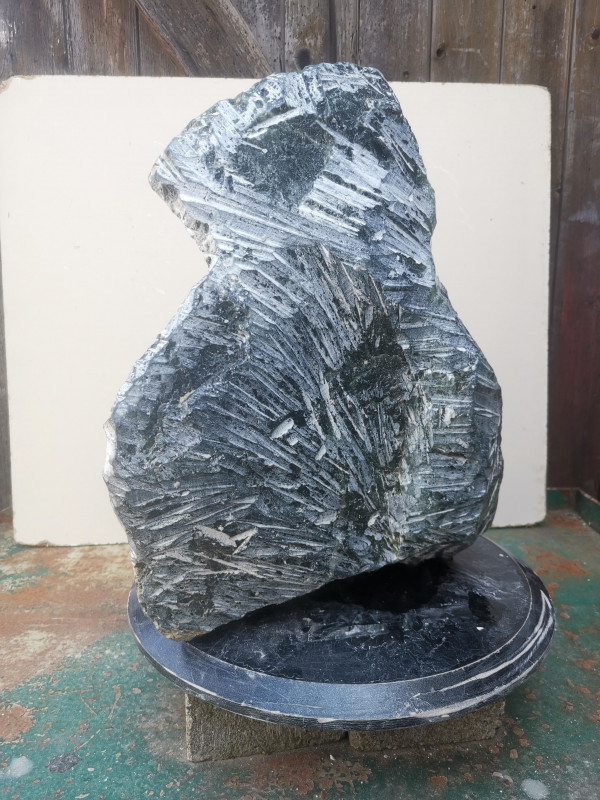 Speckstein; Einzelst�ck; aus Indien; dunkelgr�n; 28,290 kg
