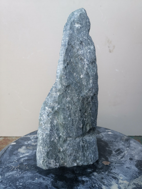Speckstein; Einzelst�ck; aus Indien; gr�n - schwarz; 4,130 kg