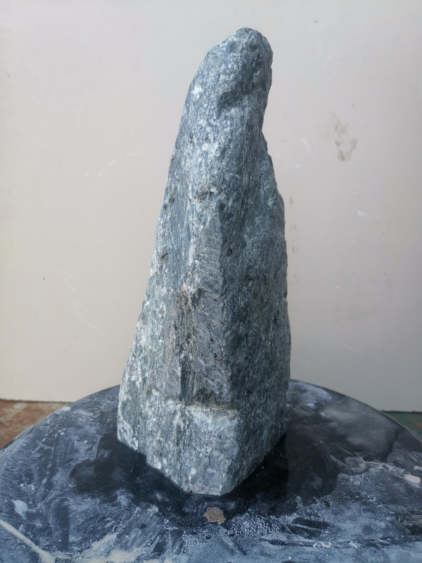Speckstein; Einzelst�ck; aus Indien; gr�n - schwarz; 4,130 kg