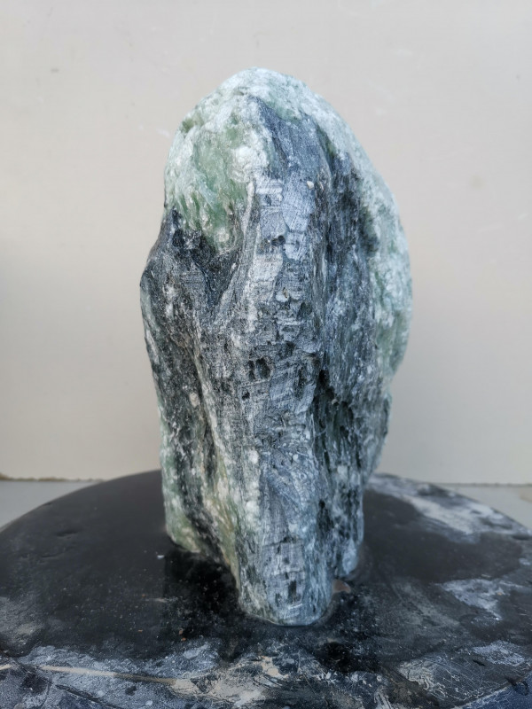 Speckstein; Einzelst�ck; aus Indien; t�rkis - schwarz; 10,190 kg