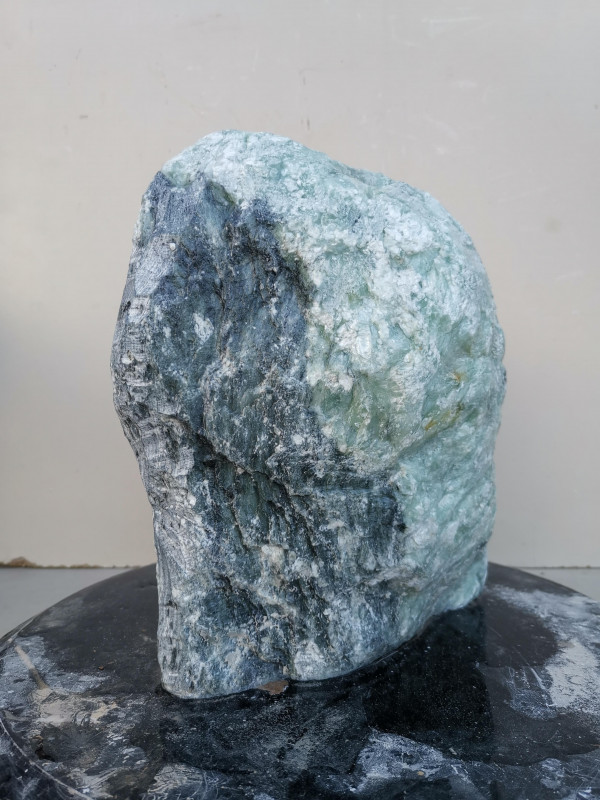 Speckstein; Einzelst�ck; aus Indien; t�rkis - schwarz; 10,190 kg