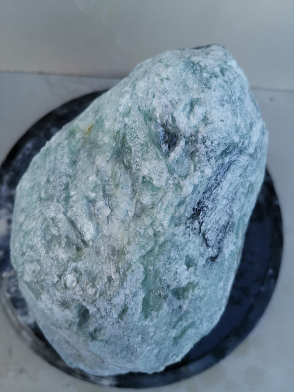 Speckstein; Einzelst�ck; aus Indien; t�rkis - schwarz; 10,190 kg