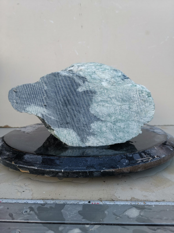 Speckstein; Einzelst�ck; aus Indien; t�rkis - schwarz; 10,190 kg