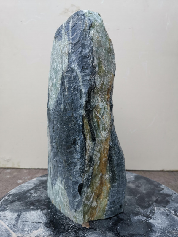 Speckstein; Einzelst�ck; aus Indien; t�rkis - schwarz; 5,610 kg