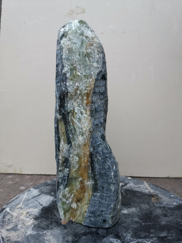 Speckstein; Einzelst�ck; aus Indien; t�rkis - schwarz; 5,610 kg