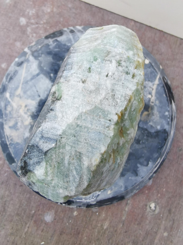 Speckstein; Einzelst�ck; aus Indien; t�rkis - schwarz; 5,610 kg