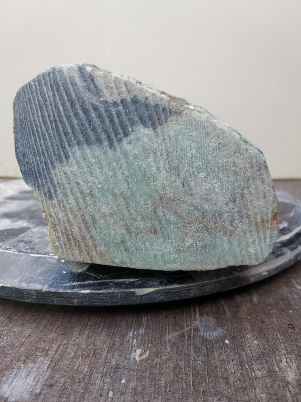 Speckstein; Einzelst�ck; aus Indien; t�rkis - schwarz; 5,610 kg