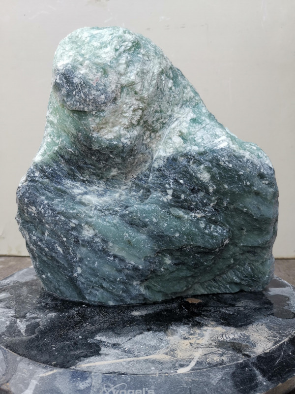 Speckstein; Einzelst�ck; aus Indien; t�rlis wolkig - schwarz; 10,580 kg