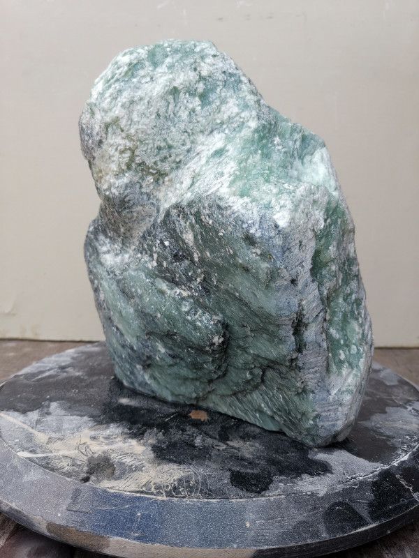 Speckstein; Einzelst�ck; aus Indien; t�rlis wolkig - schwarz; 10,580 kg