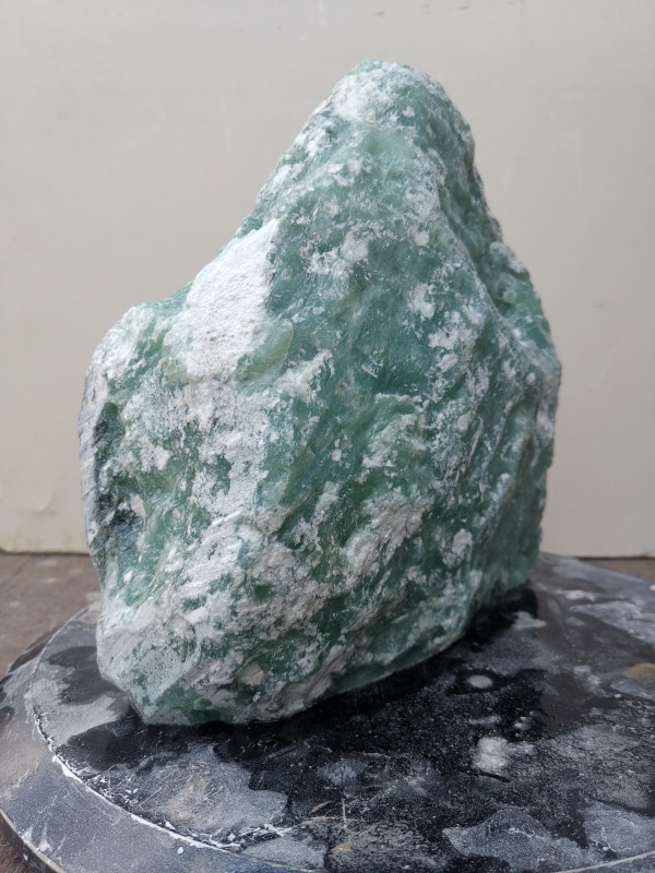 Speckstein; Einzelst�ck; aus Indien; t�rlis wolkig - schwarz; 10,580 kg