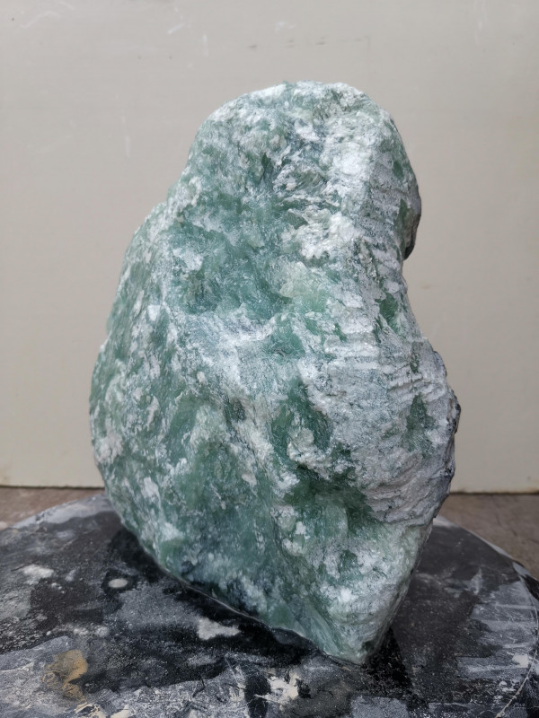 Speckstein; Einzelst�ck; aus Indien; t�rlis wolkig - schwarz; 10,580 kg