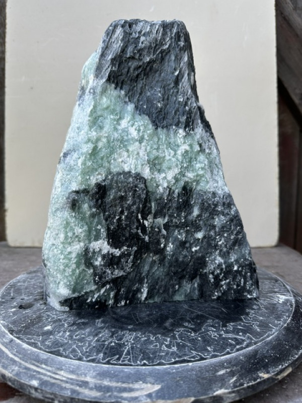 Speckstein; Einzelst�ck; aus Indien; t�rkis-schwarz; 9,870 kg