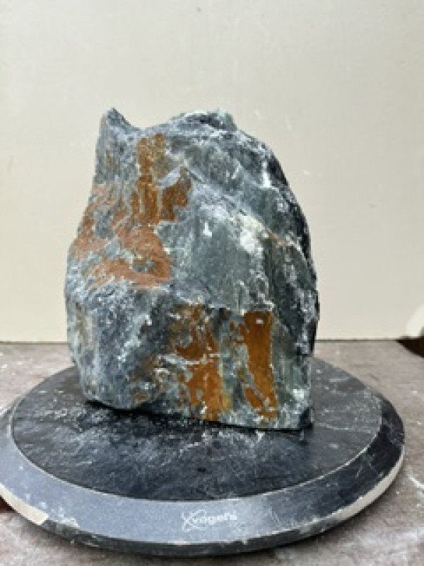 Speckstein; Einzelst�ck; t�rkis-schwarz; aus Indien; 12,300 kg