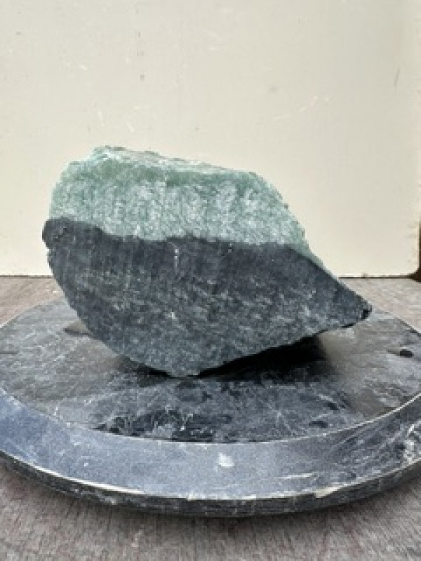 Speckstein; Einzelst�ck; aus Indien; t�rkis-schwarz; 6,620 kg