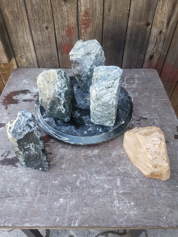 Speckstein, Einzelst�cke Sortiment; 5 St�ck; ges. 11,060 kg