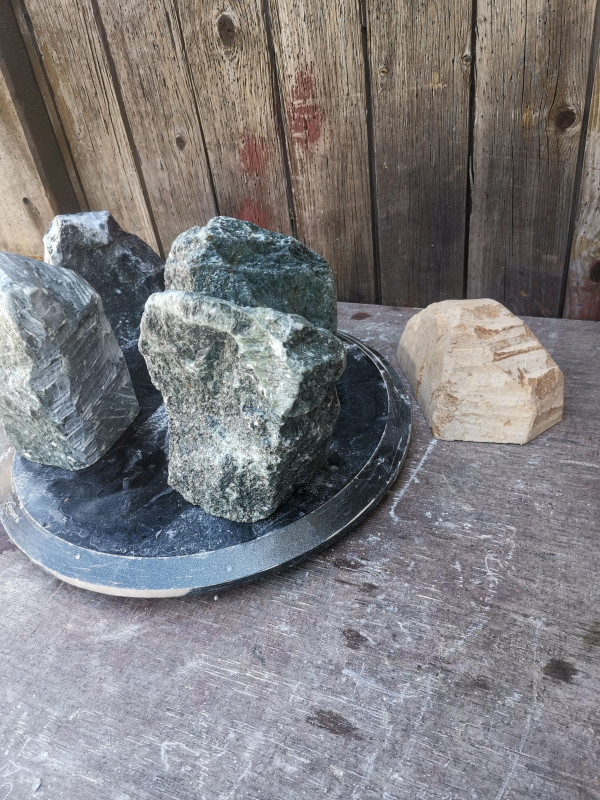 Speckstein, Einzelst�cke Sortiment; 5 St�ck; ges. 11,060 kg