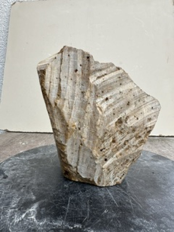 Speckstein; Einzelst�ck; Brasilien; braun; mit schwarzen Punkten; 3,620 kg