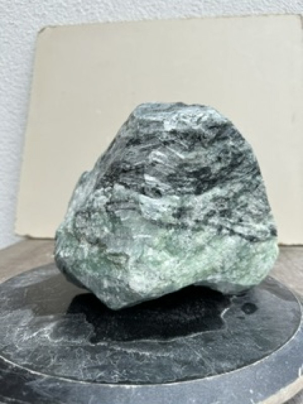 Speckstein; Einzelst�ck; aus Indien; t�rkis-schwarz; 8,090 kg