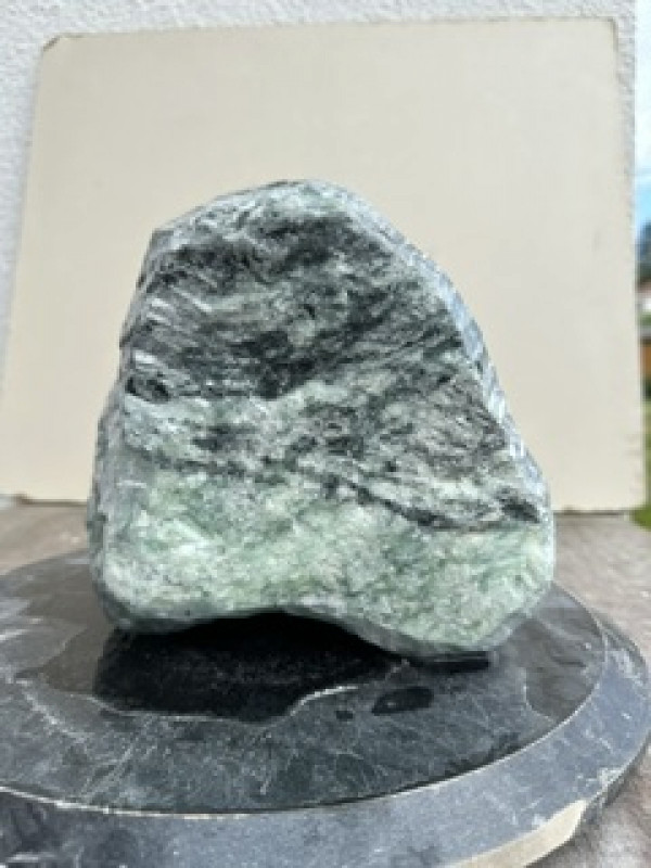 Speckstein; Einzelst�ck; aus Indien; t�rkis-schwarz; 8,090 kg