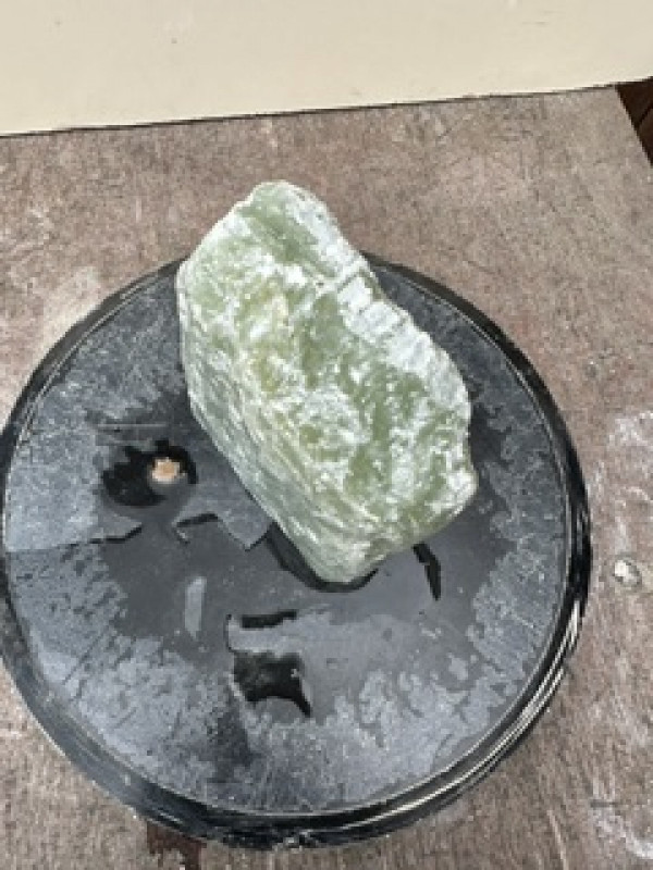 Speckstein; Einzelst�ck; Indien; Zitronengr�n; 2,840 kg