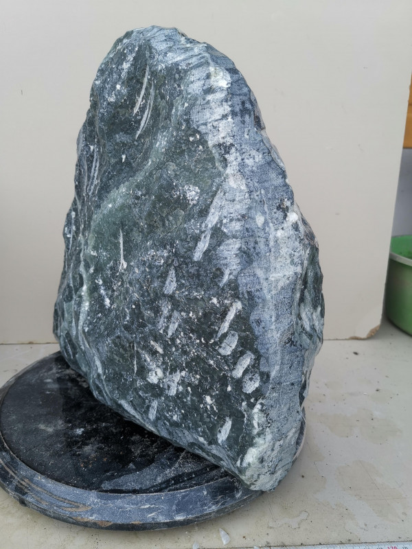 Speckstein; Einzelst�ck; Indien; dunkelgr�n; 28,240 kg