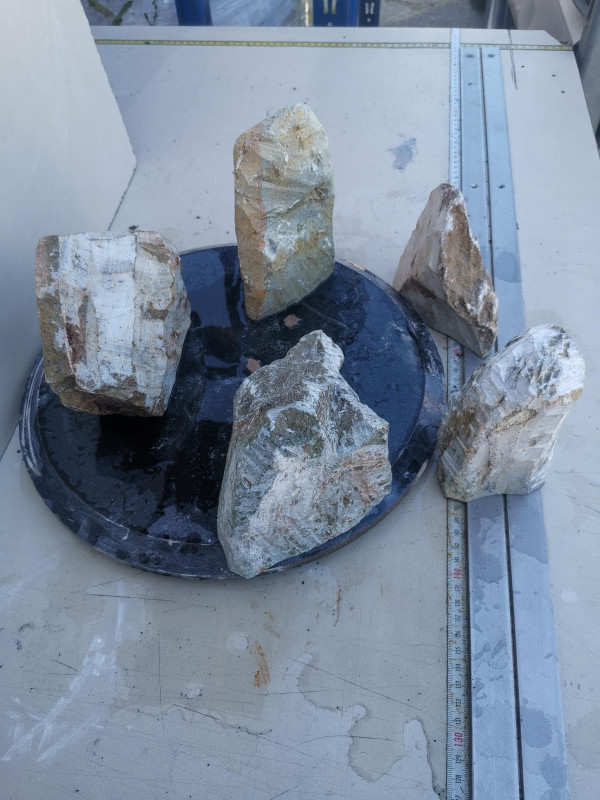 Speckstein; Einzelst�cke Sortiment; 5 Steine; ges. 8,390 kg