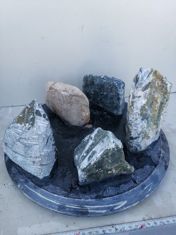 Speckstein; Sortiment; von 5 Specksteinen; Ges. 4,960 kg