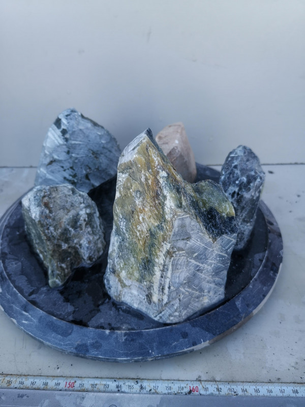 Speckstein; Sortiment; von 5 Specksteinen; Ges. 4,960 kg