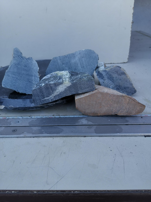 Speckstein; Sortiment; von 5 Specksteinen; Ges. 4,960 kg