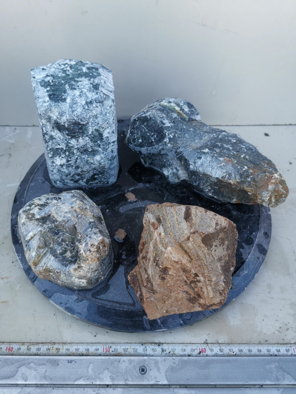 Speckstein; Einzelst�cke Sortiment; 4 Specksteine; Ges. 6,660 kg