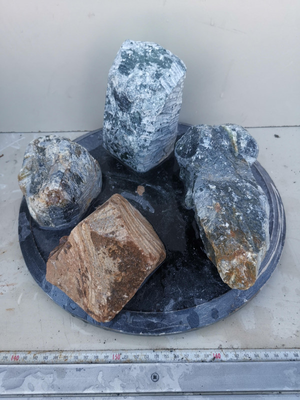 Speckstein; Einzelst�cke Sortiment; 4 Specksteine; Ges. 6,660 kg