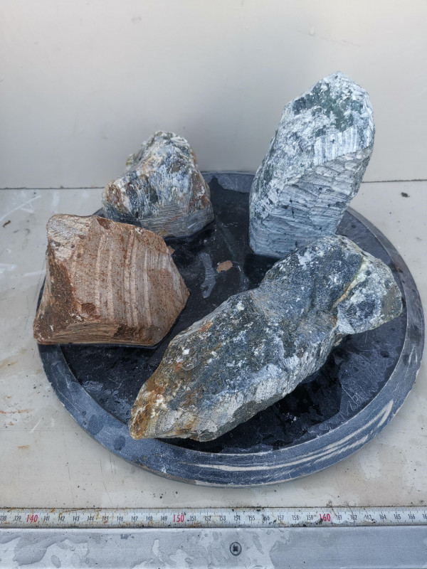 Speckstein; Einzelst�cke Sortiment; 4 Specksteine; Ges. 6,660 kg