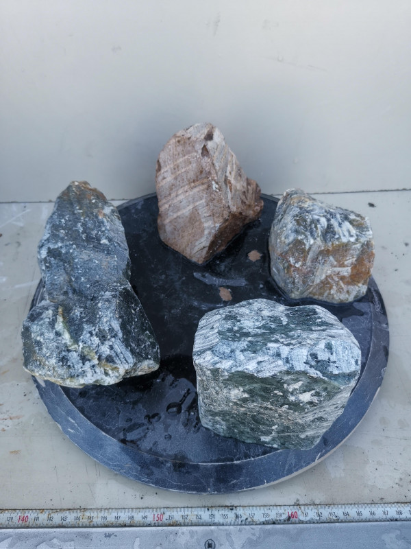 Speckstein; Einzelst�cke Sortiment; 4 Specksteine; Ges. 6,660 kg