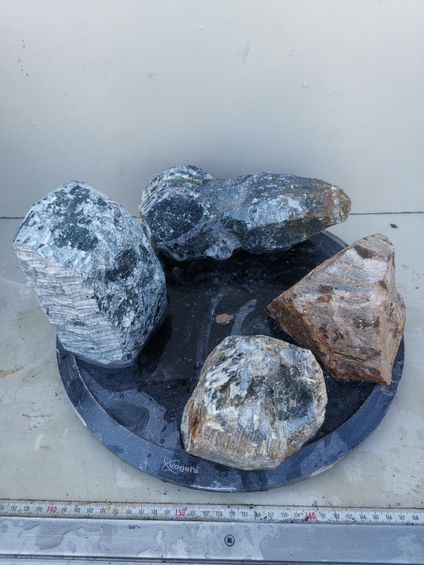 Speckstein; Einzelst�cke Sortiment; 4 Specksteine; Ges. 6,660 kg
